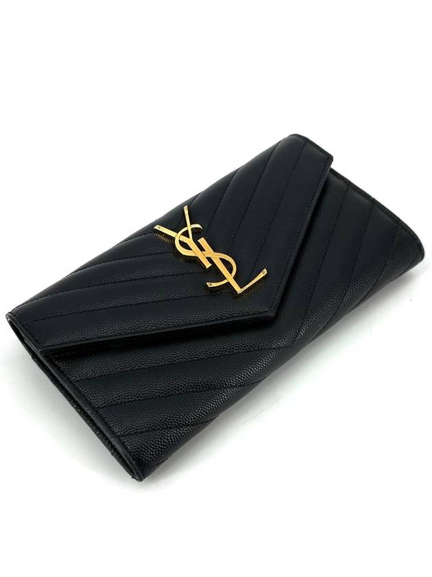 Luxury Saint Laurent Trending 2025 Grande Poudre Matelasse Envelope Flap Long Wallet 372264