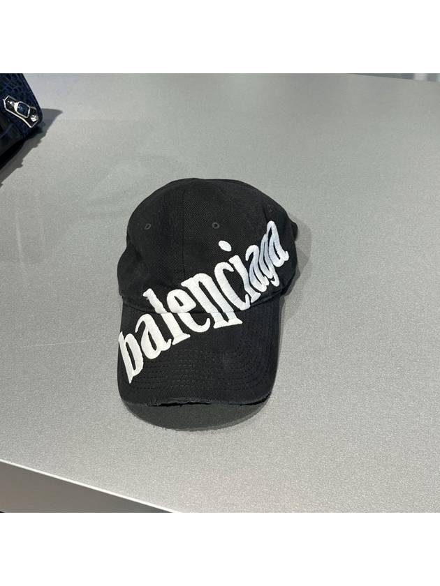 Luxury Balenciaga Trending 2026 diagonal logo ball cap black