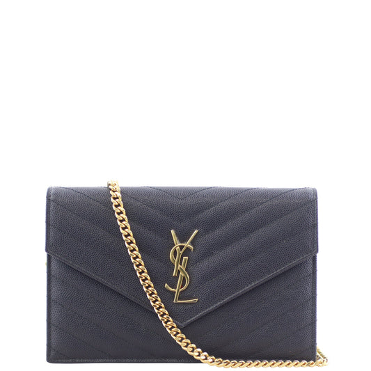 Saint Laurent Monogram Envelope Chain Wallet