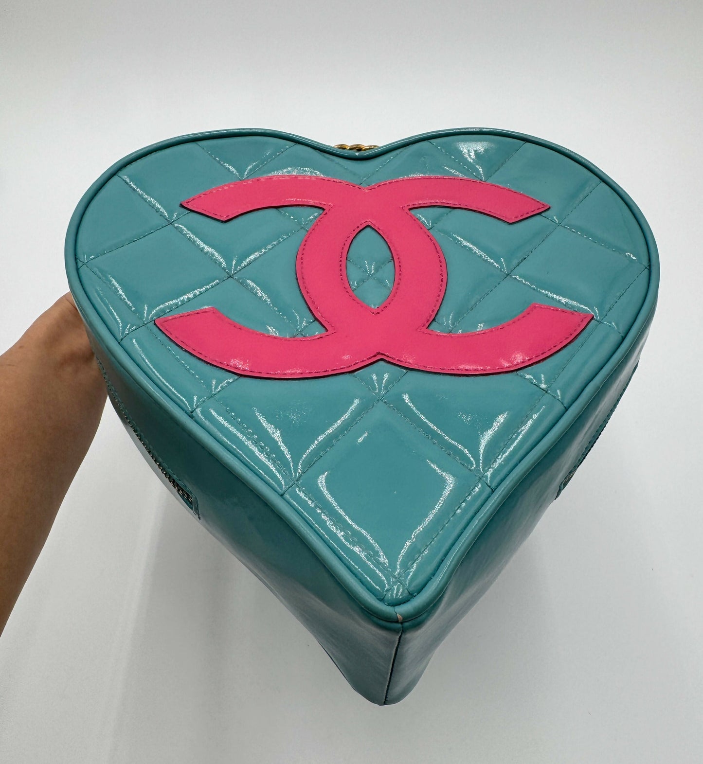 Chanel 1995  Barbie Blue & Pink Heart Vanity Bag