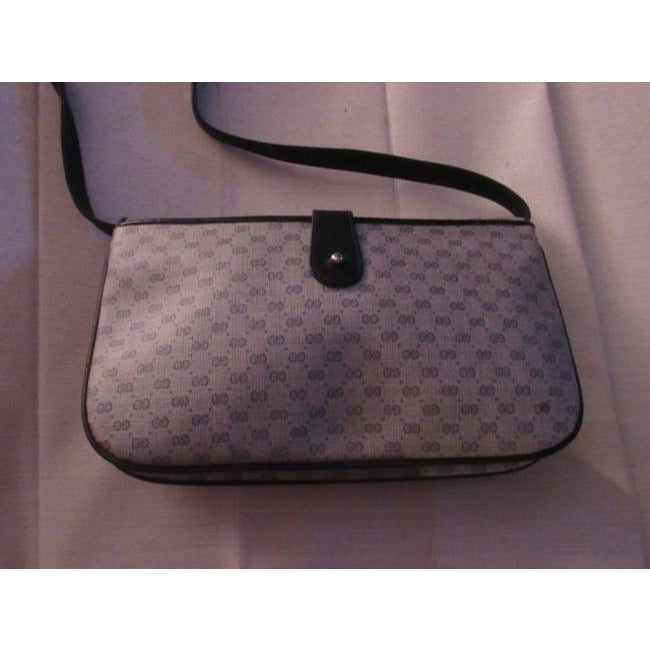 Gucci Vintage Blue Patent Gg Canvas Shoulder Bag