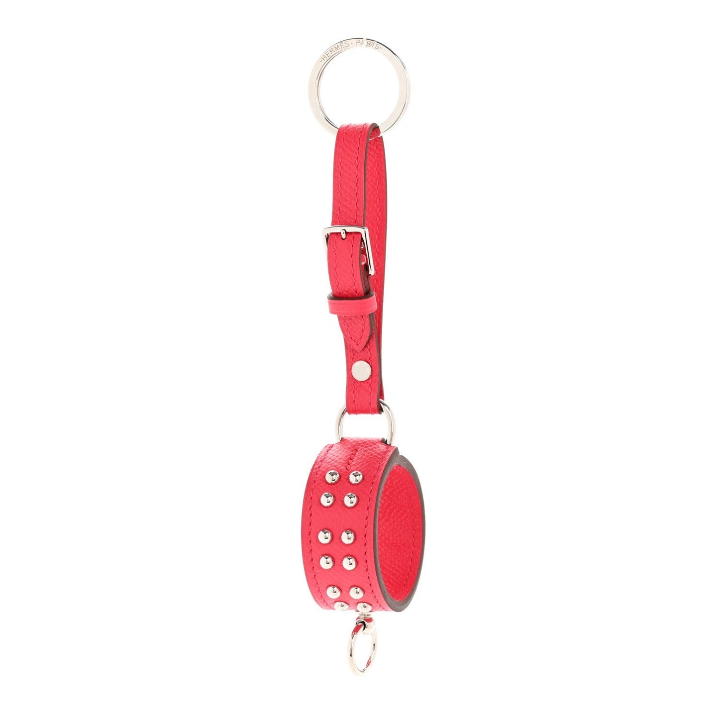 Hermes Epsom Collier de Chien Anneau Key Holder Rose Pourpre
