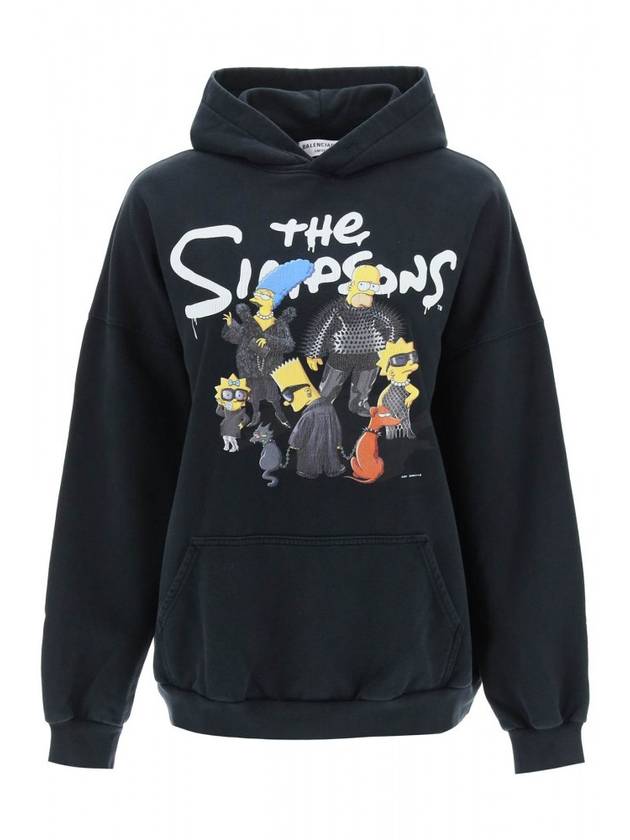 Luxury Balenciaga Trending 2026 The Simpsons Printed Hoodie Black
