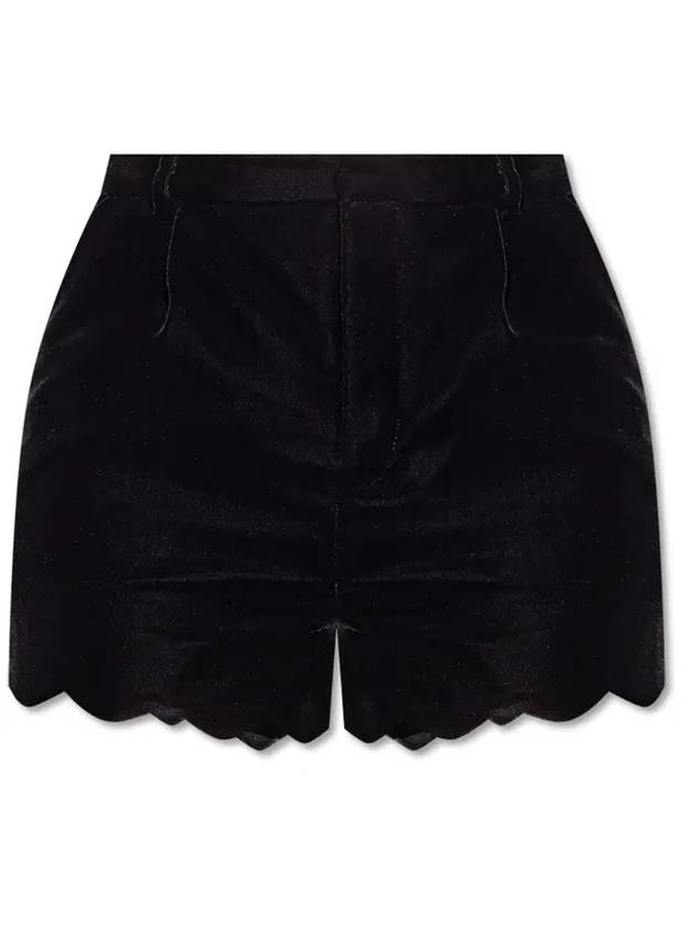 Luxury Saint Laurent Trending 2025 Viscose Velvet Shorts Black