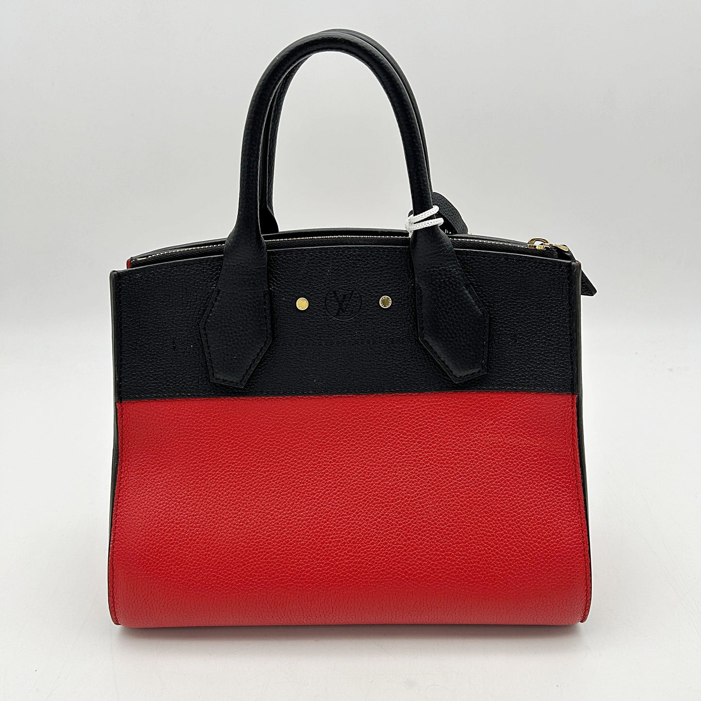 Louis Vuitton | Bags | Louis Vuitton City Steamer Handbag Leather Pm Black Red LA40373