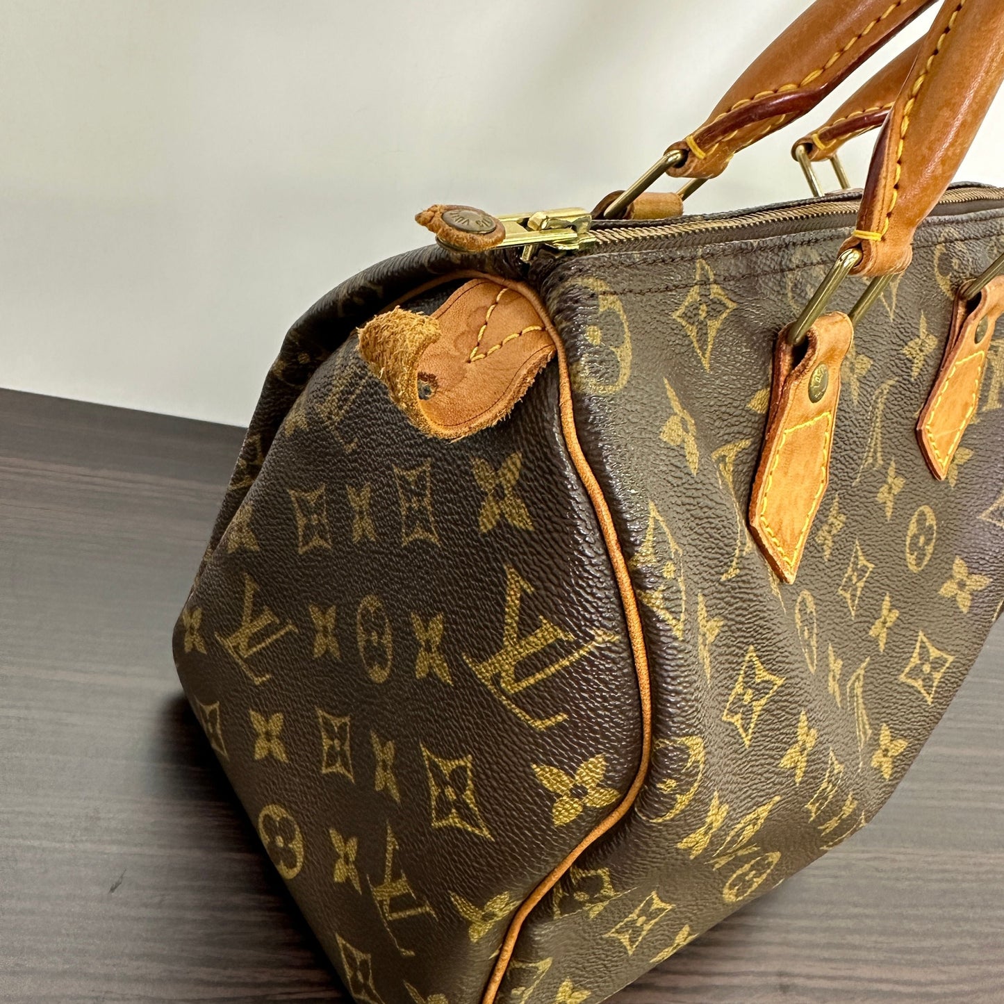 Louis Vuitton Boston Bag Speedy 25 Brown Monogram Leather LB121542