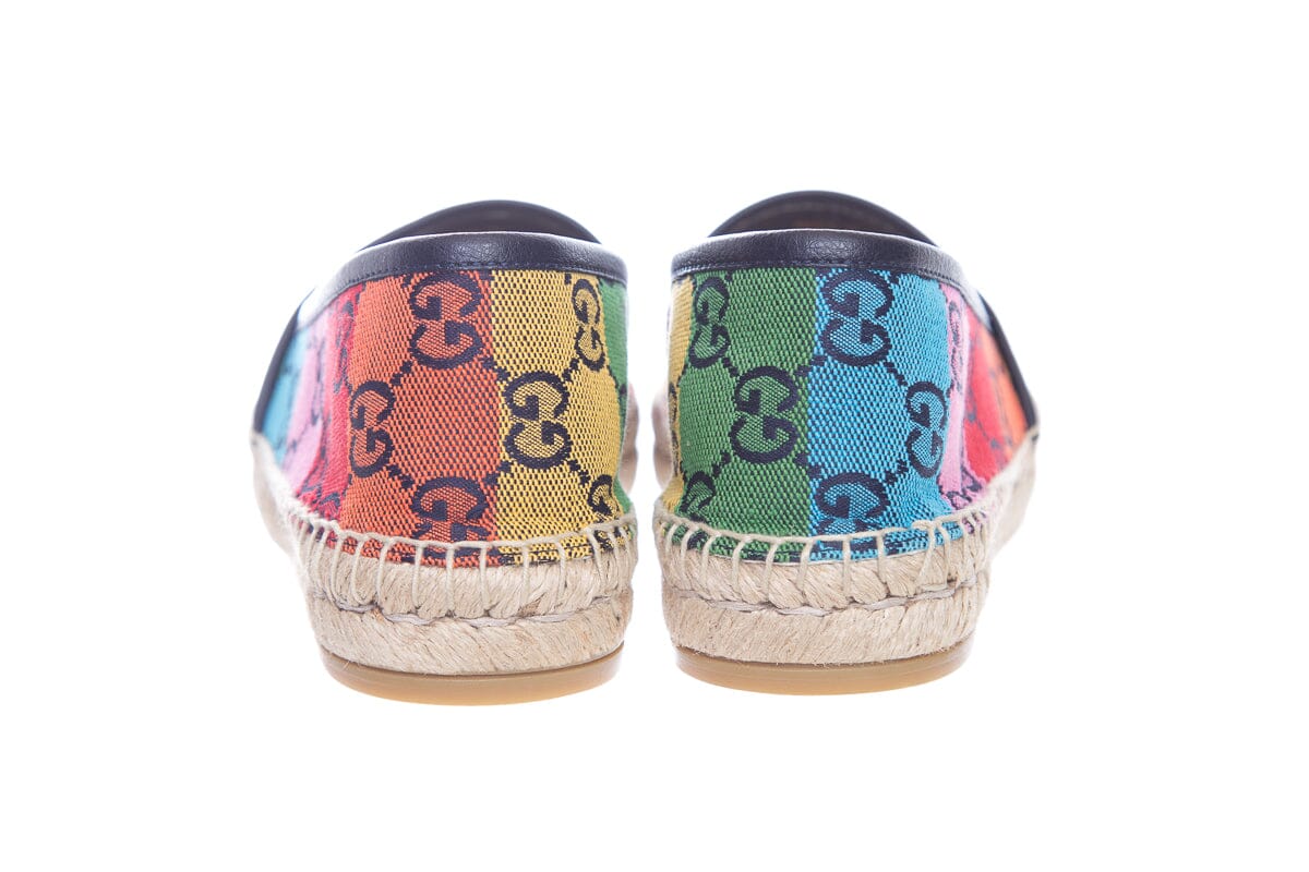 Gucci Multicolor Rainbow GG Espadrille SZ 37.5