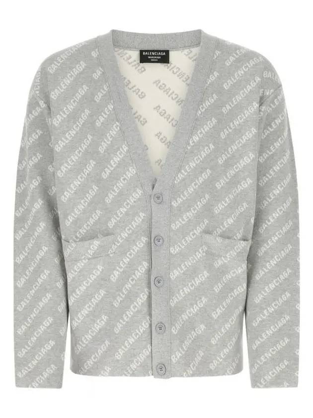 Luxury Balenciaga Trending 2026 All-Over Logo Cardigan Grey