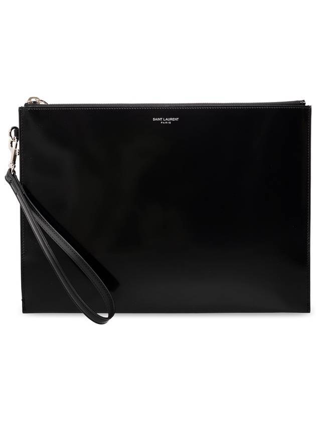 Luxury Saint Laurent Trending 2025 Patent Leather Clutch Bag Black