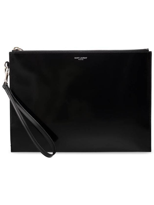 Luxury Saint Laurent Trending 2025 Patent Leather Clutch Bag Black
