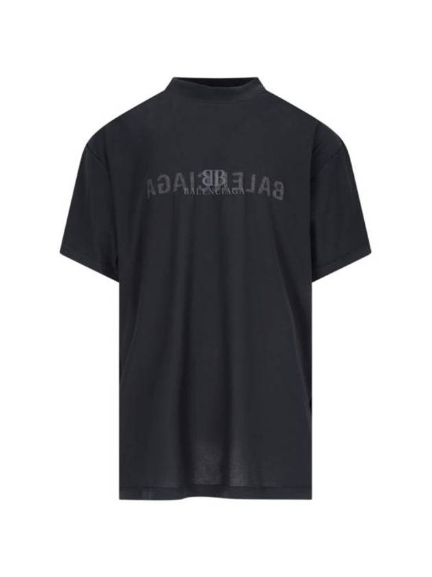 Luxury Balenciaga Trending 2026 Logo Print Short Sleeve T-Shirt Black