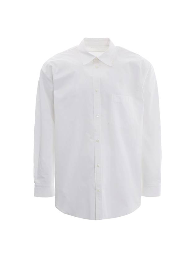 Luxury Balenciaga Trending 2026 Logo Pocket Long Sleeve Shirt White
