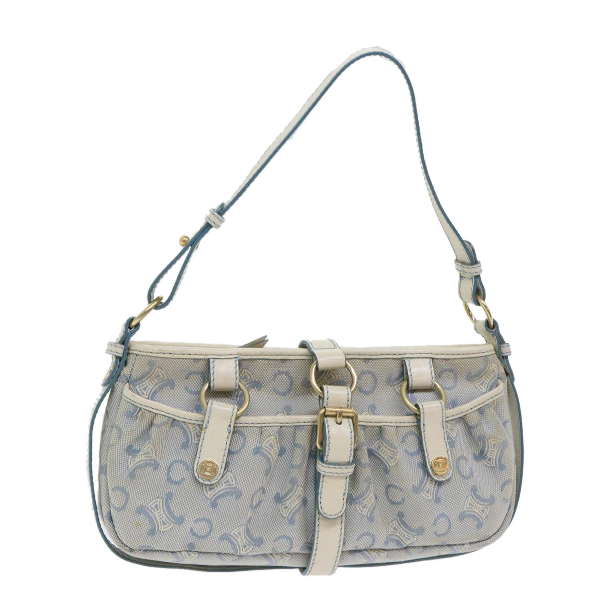 Luxury CELINE C Macadam Canvas Shoulder Bag Light Blue  ep1409