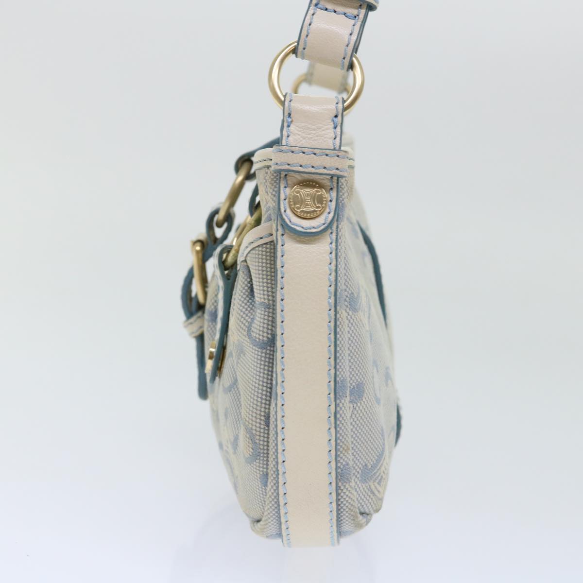 Luxury CELINE C Macadam Canvas Shoulder Bag Light Blue  ep1409