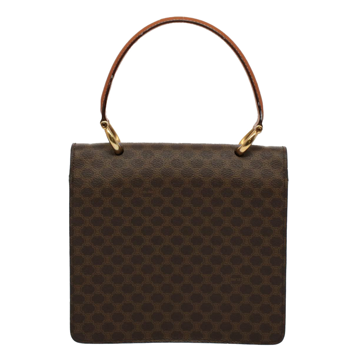 Luxury CELINE Macadam Canvas Hand Bag PVC Leather Brown  ep2213