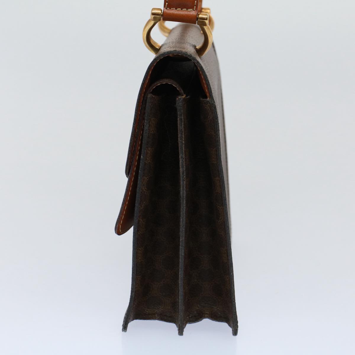 Luxury CELINE Macadam Canvas Hand Bag PVC Leather Brown  ep2213