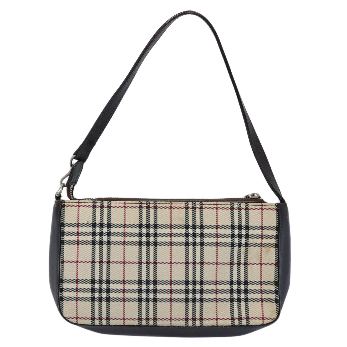 Luxury Burberry Nova Check Shoulder Bag Nylon Beige Auth ep2705