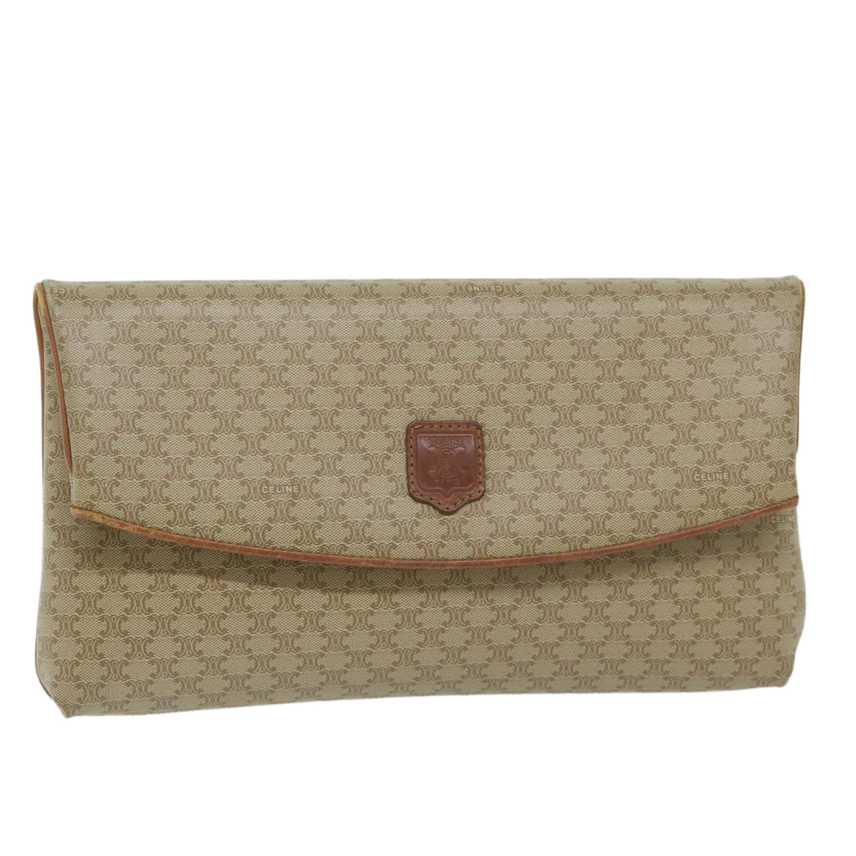 Luxury CELINE Macadam Canvas Clutch Bag Beige  ep2934