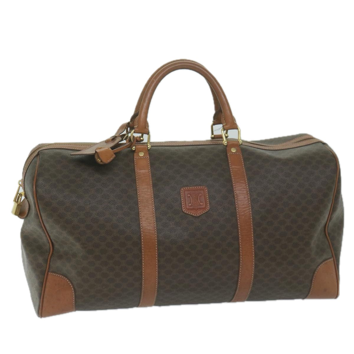 Luxury CELINE Macadam Canvas Boston Bag PVC Brown  ep2996