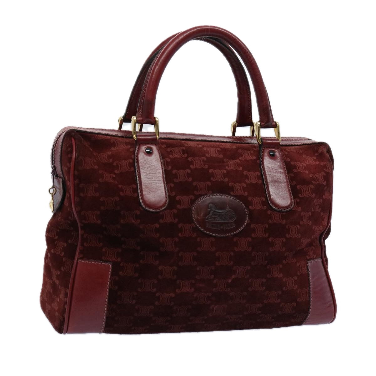 Luxury CELINE Macadam Canvas Boston Bag Red  ep3035