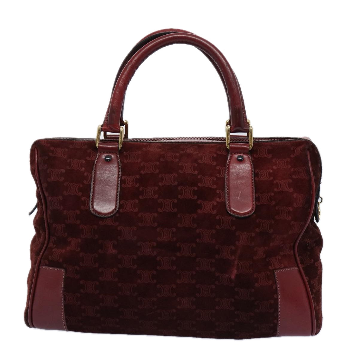 Luxury CELINE Macadam Canvas Boston Bag Red  ep3035
