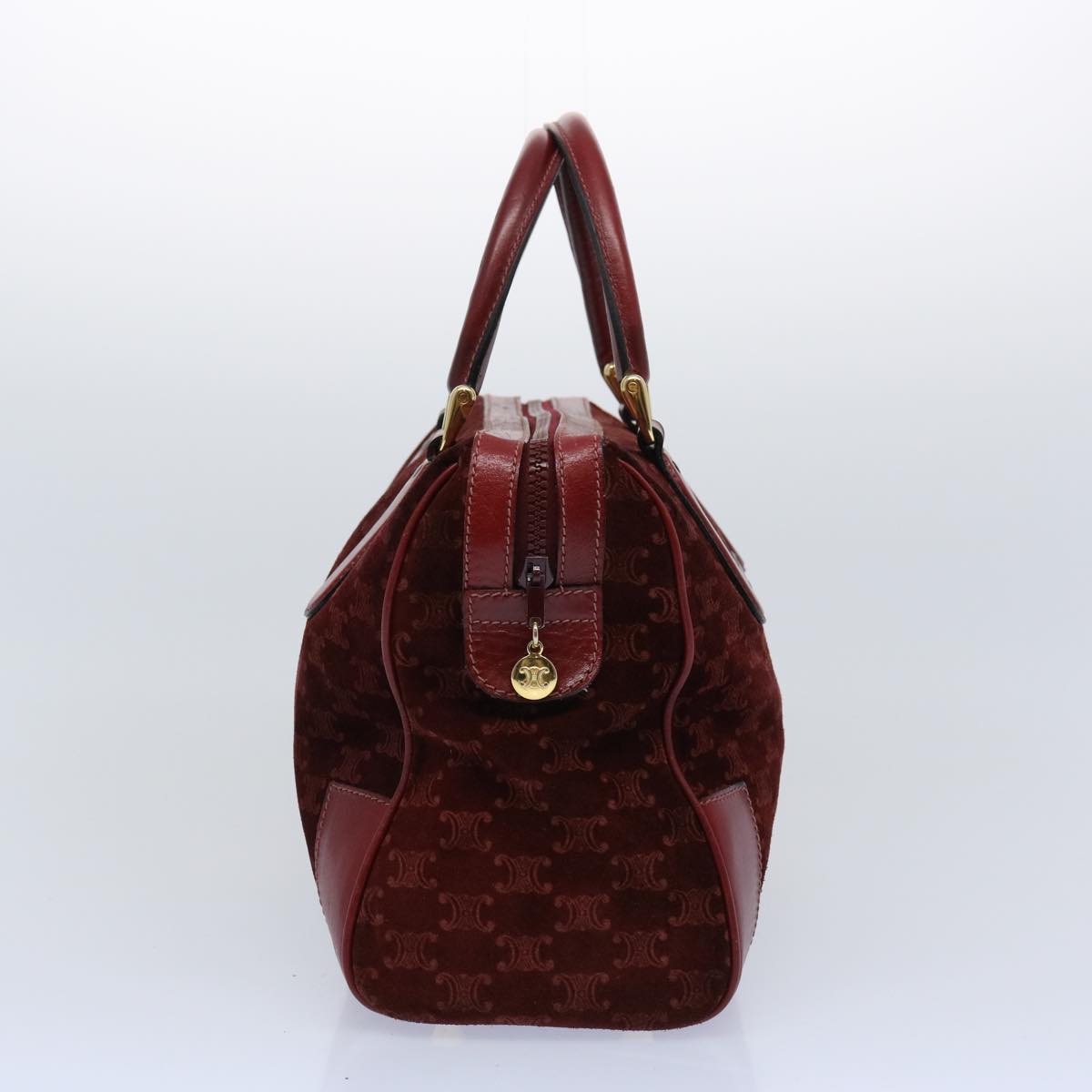 Luxury CELINE Macadam Canvas Boston Bag Red  ep3035