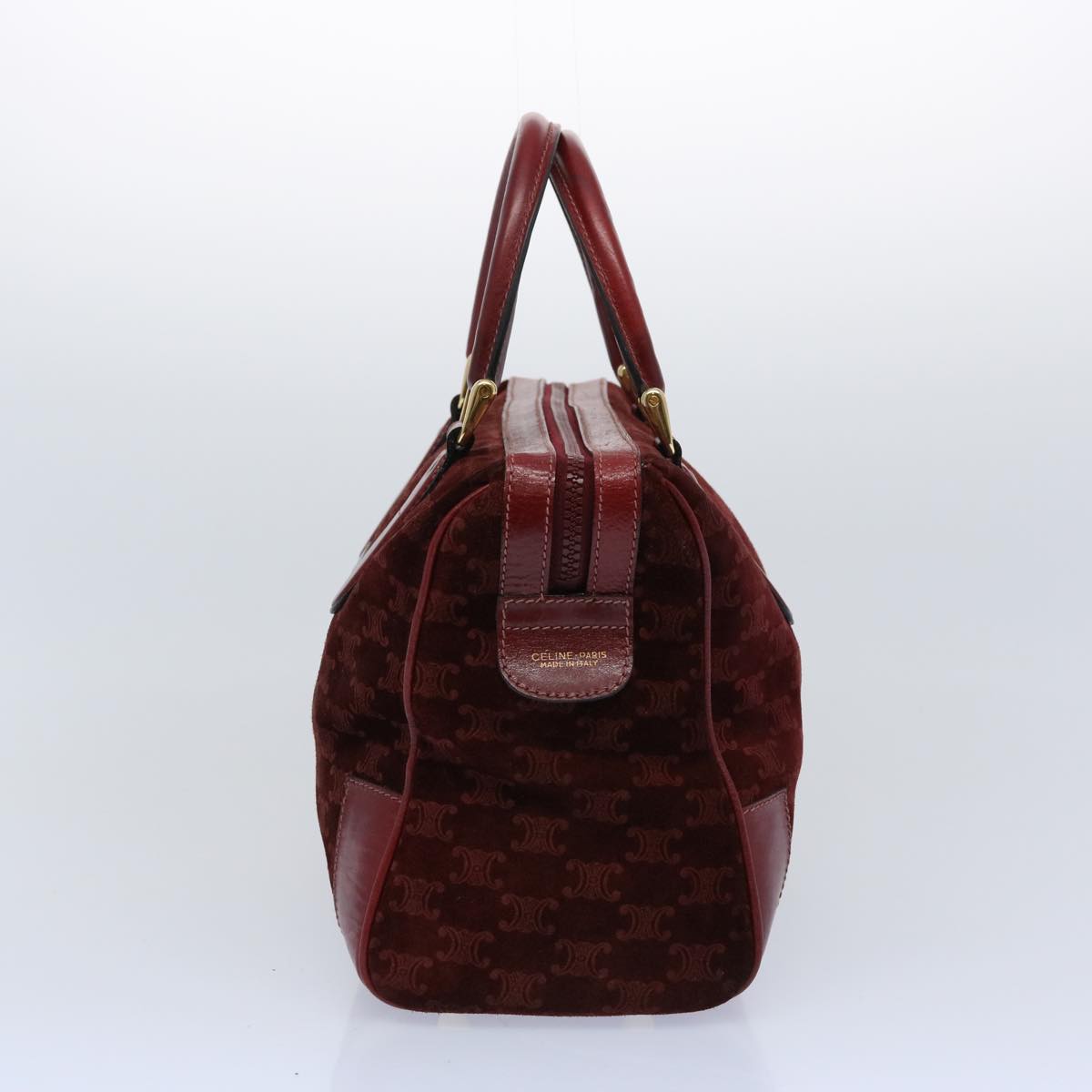 Luxury CELINE Macadam Canvas Boston Bag Red  ep3035