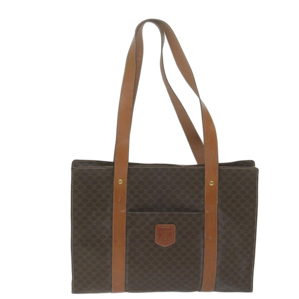 Luxury CELINE Macadam Canvas Shoulder Bag PVC Leather Brown  ep3178