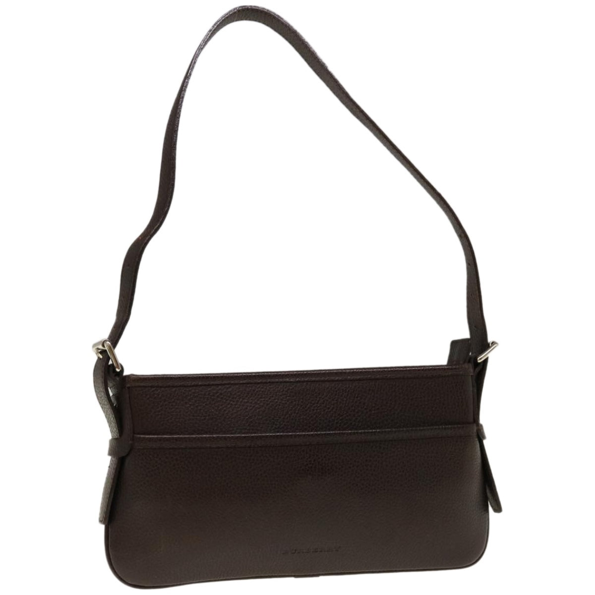 Luxury Burberry Shoulder Bag Leather Brown Auth ep3221