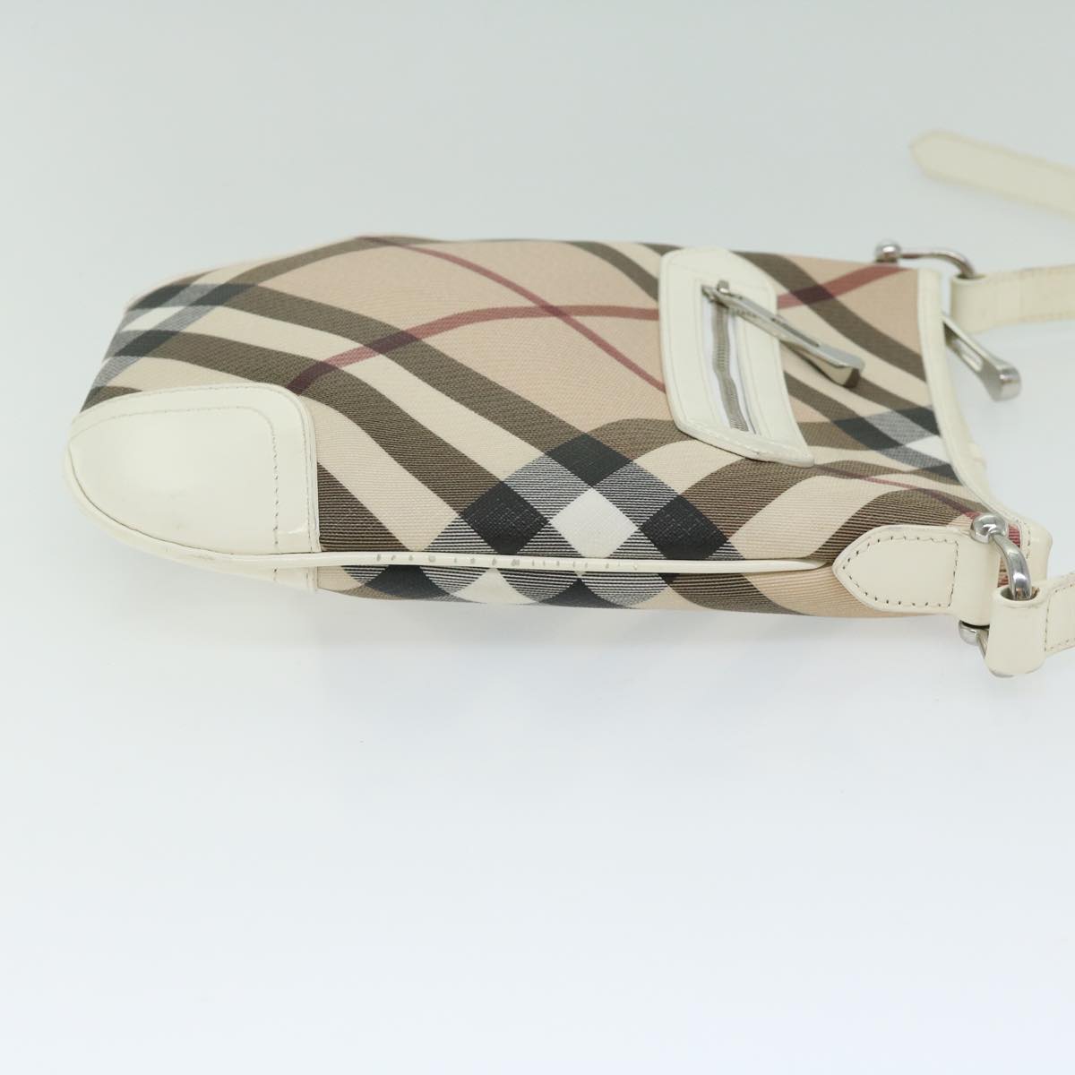 Luxury Burberry Nova Check Shoulder Bag Coated Canvas Beige Auth ep3454