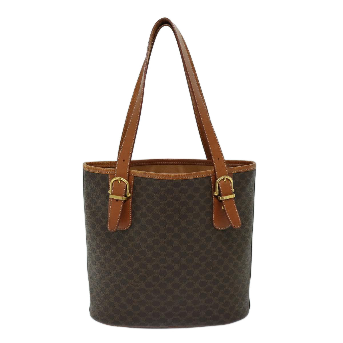 Luxury CELINE Macadam Canvas Tote Bag PVC Leather Brown  ep3752