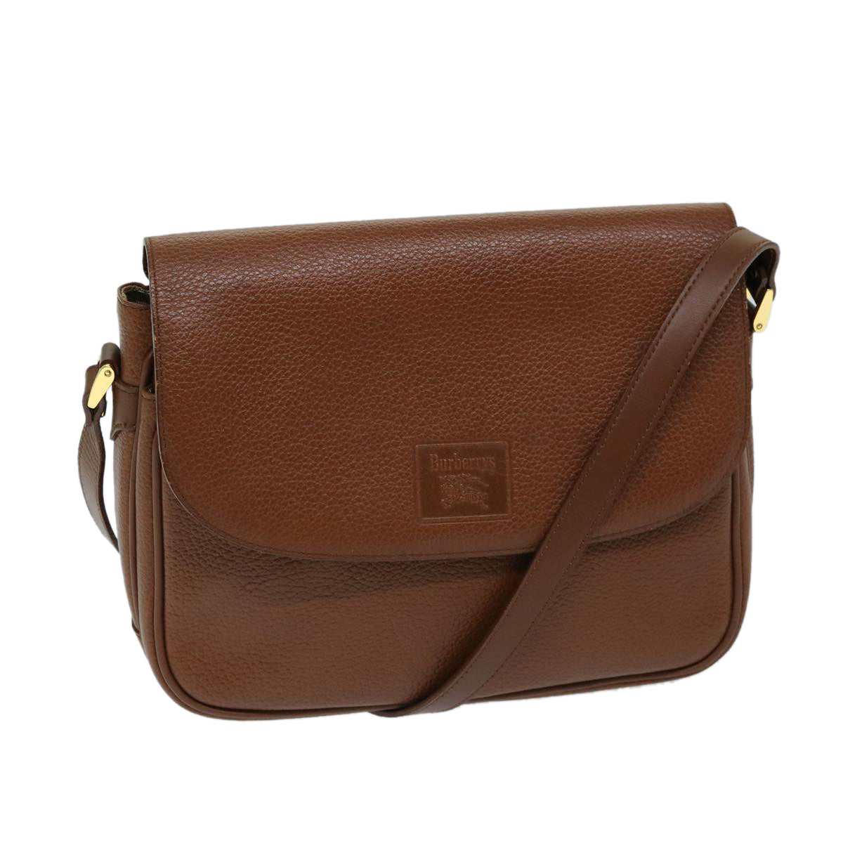 Luxury BurberrySs Shoulder Bag Leather Brown Auth ep3760