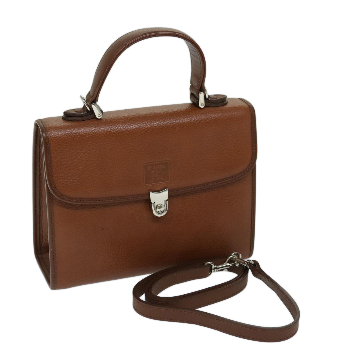 Luxury BurberrySs Hand Bag Leather 2way Brown Auth ep3762