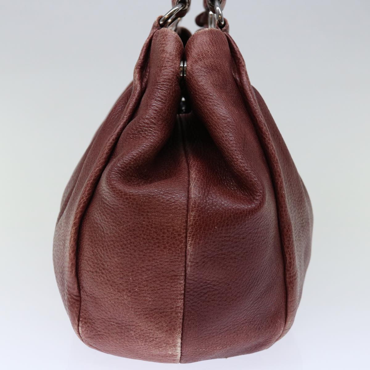 PRADA Tote Bag Leather Red Auth ep3972