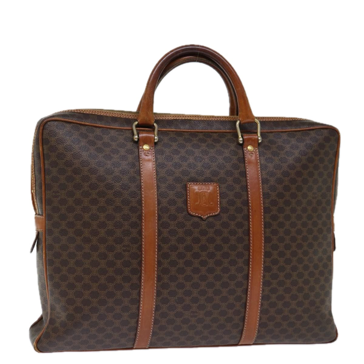 Luxury CELINE Macadam Canvas Business Bag PVC Leather Brown  ep4097