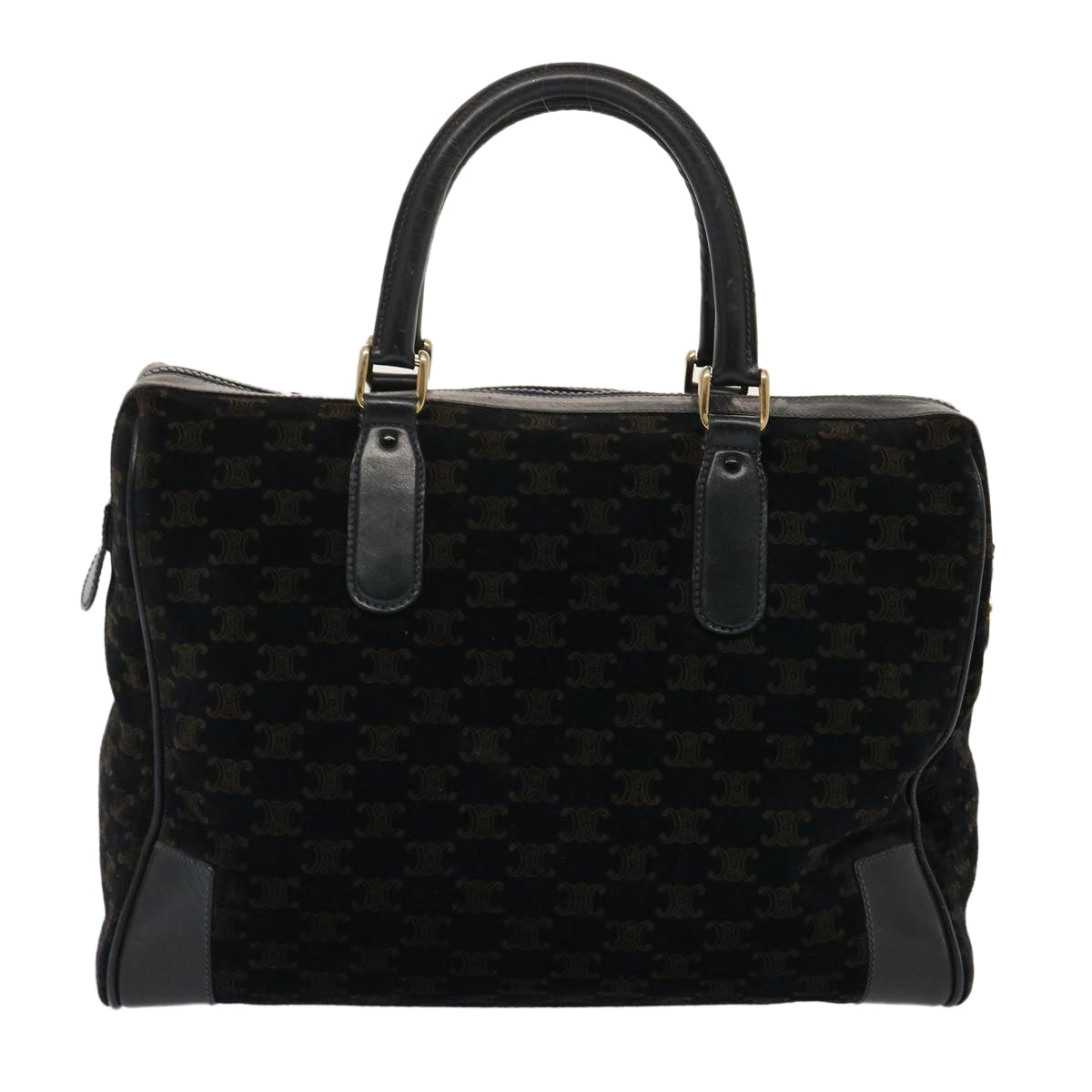 Luxury CELINE Macadam Canvas Boston Bag Black  ep4156