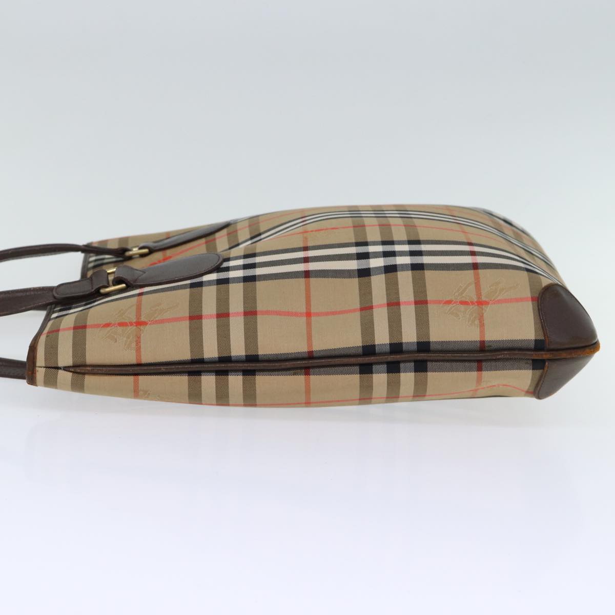 Luxury BurberrySs Nova Check Tote Bag Canvas Beige Auth ep4173