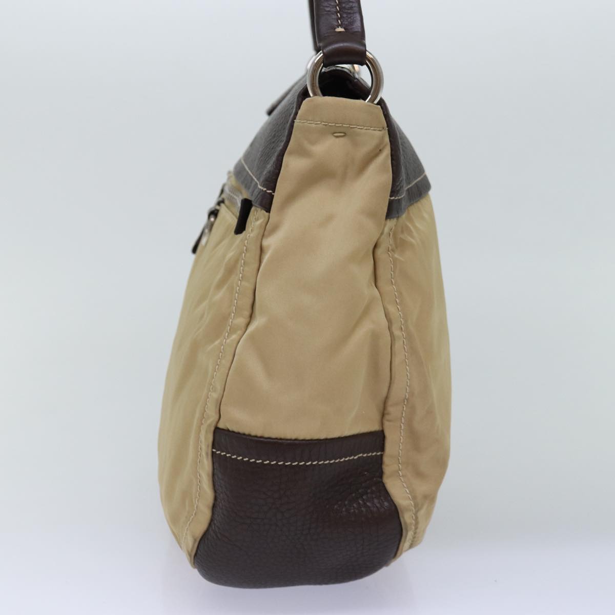 PRADA Shoulder Bag Nylon Beige Auth ep4286
