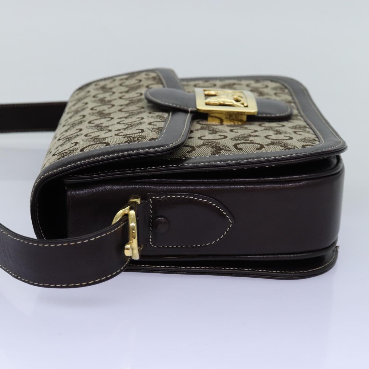 Luxury CELINE C Macadam Horse Carriage Shoulder Bag Beige  ep4291
