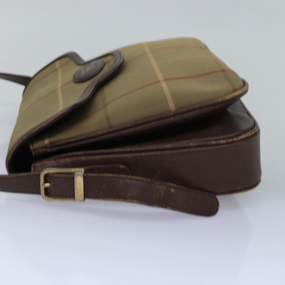 Luxury BurberrySs Nova Check Shoulder Bag Canvas Beige Brown Auth ep4359