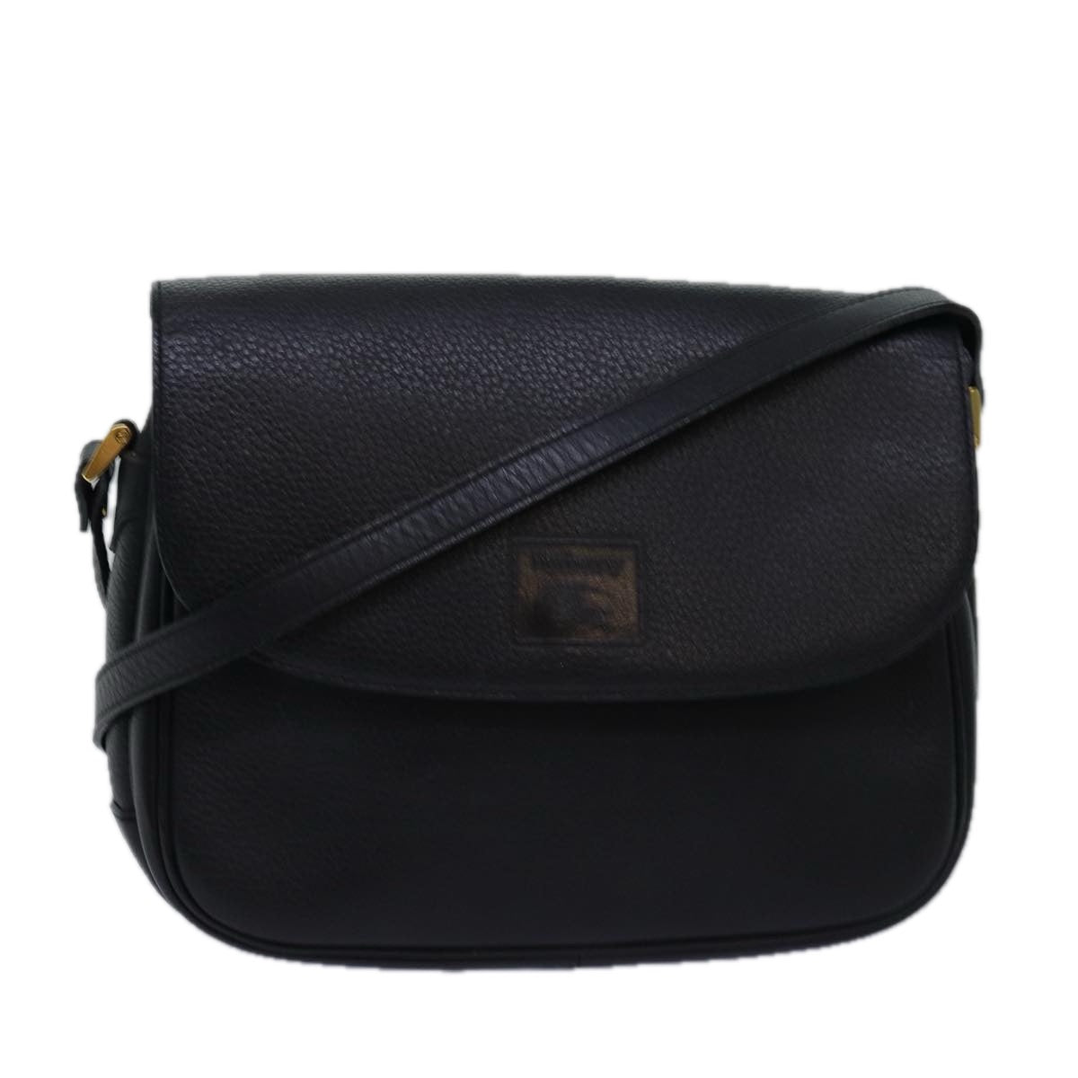 Luxury BurberrySs Shoulder Bag Leather Black Auth ep4503