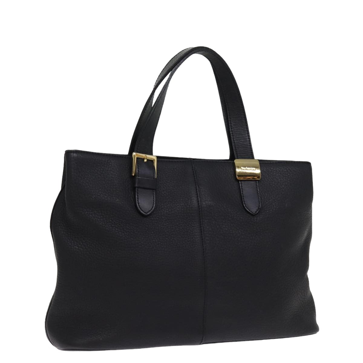 Luxury BurberrySs Hand Bag Leather Black Auth ep4536