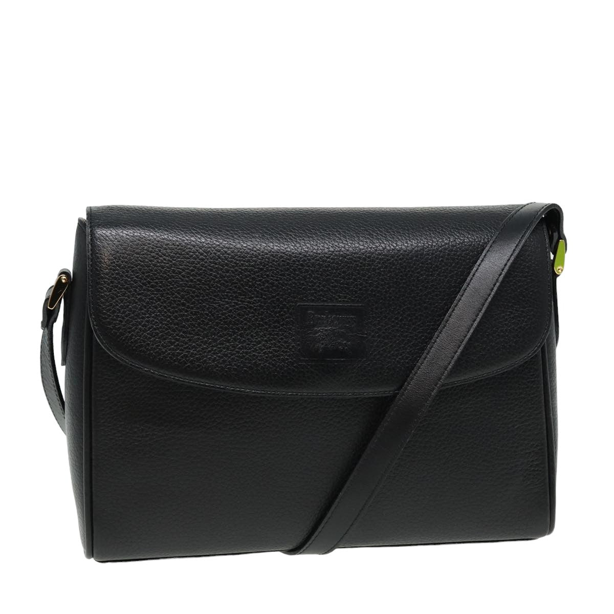 Luxury BurberrySs Shoulder Bag Leather Black Auth ep4638