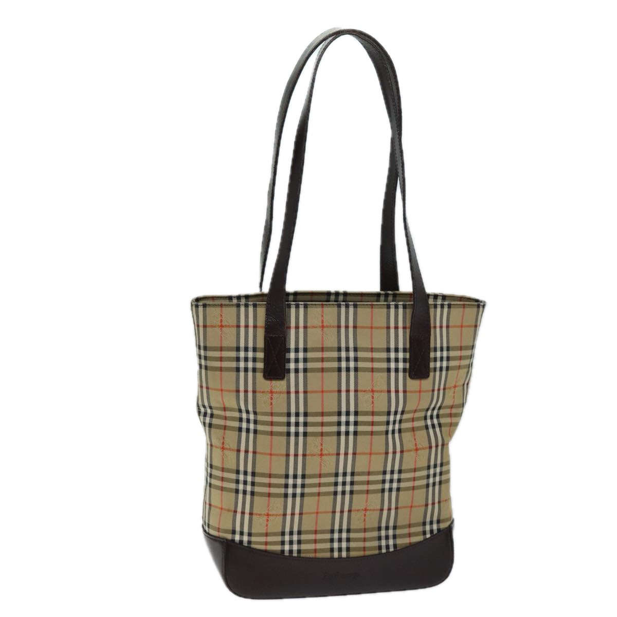 Luxury BurberrySs Nova Check Tote Bag Canvas Beige Auth ep4730