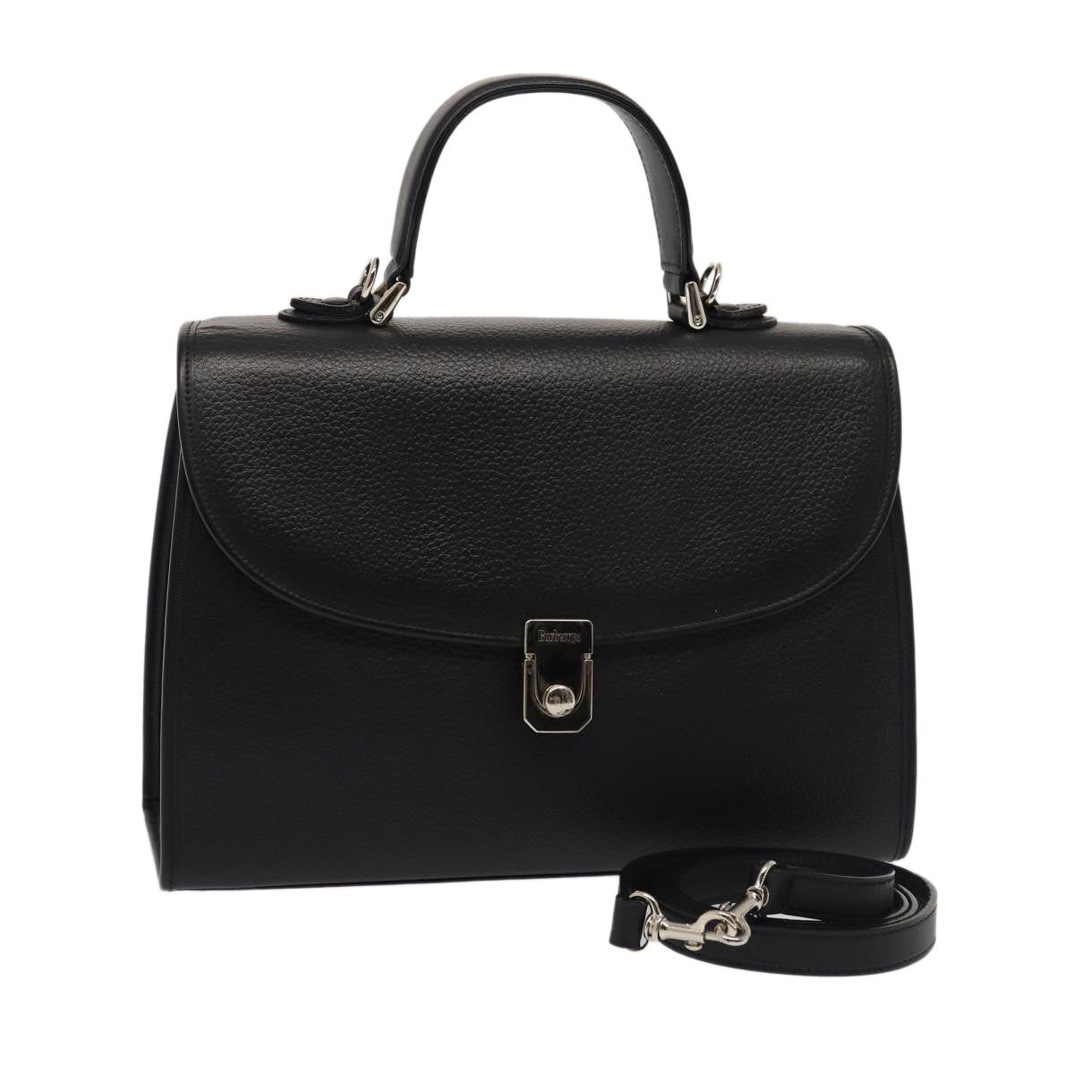 Luxury BurberrySs Hand Bag Leather 2way Black Auth ep4940