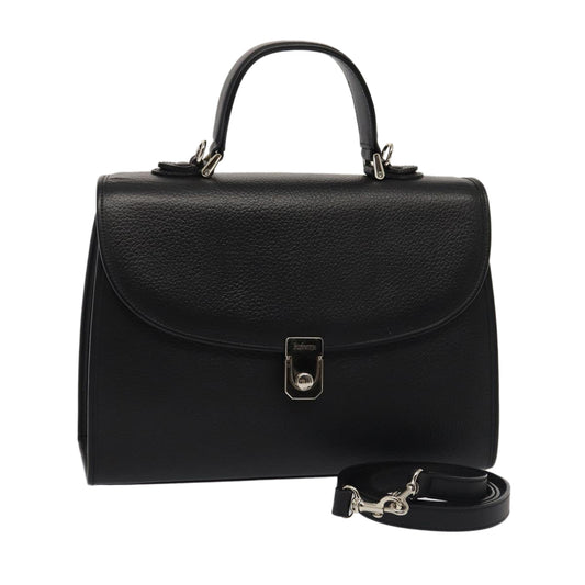 Luxury BurberrySs Hand Bag Leather 2way Black Auth ep4940