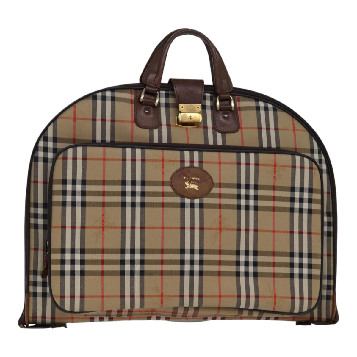 Luxury BurberrySs Nova Check Garment Cover Canvas Beige Brown Auth ep5154