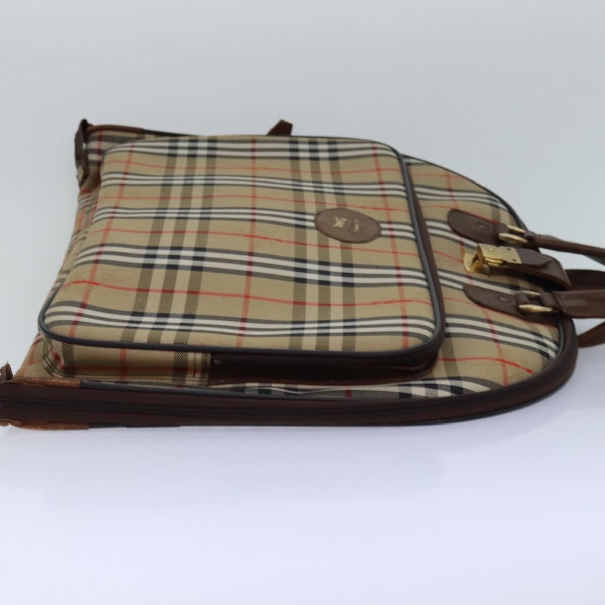 Luxury BurberrySs Nova Check Garment Cover Canvas Beige Brown Auth ep5154
