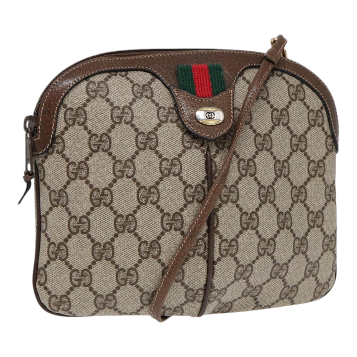 Gucci Leather Canvas Shoulder Bag