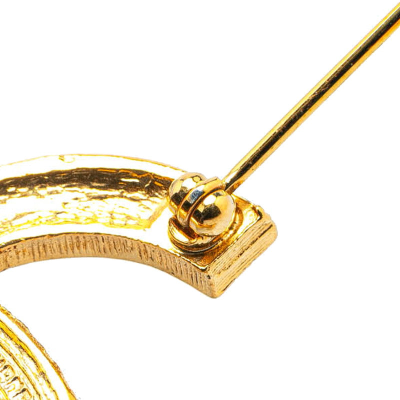 Chanel Gold Plated Coco Mark Rhinestone Brooch Classic Flap Tote